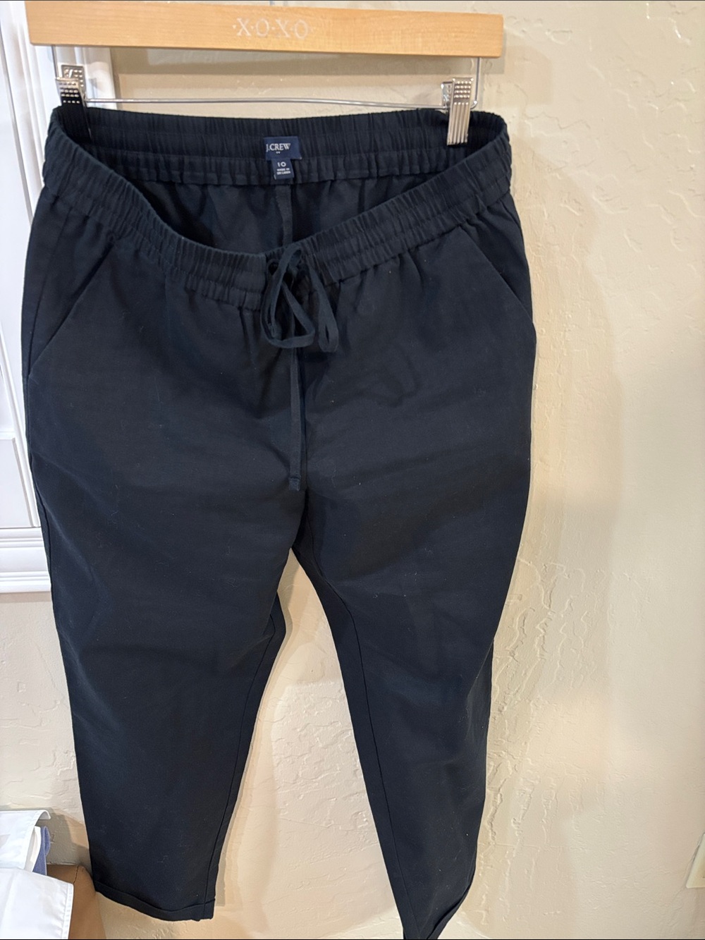 J. Crew Women’s Black Drawstring Linen Pants